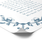 Blauw Crest Bruiloft 9 Tafel Zitgrafiek Poster (Hoek)