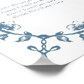 Blauw Crest Bruiloft Alfabetische Zitplaatsen Poster (Hoek)