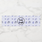 Blauw cruiseschip bedrijfsmodel waterfles etiket (Enkel label)