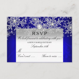 Blauw Crystal Pearl Sneeuwvlok Zilver Winter RSVP