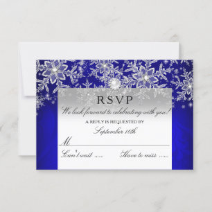 Blauw Crystal Pearl Sneeuwvlok Zilver Winter RSVP