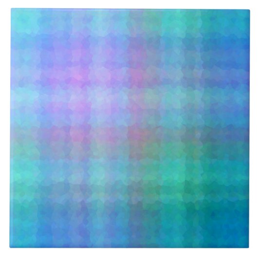 Blauw Cubisme Abstract Patroon Tegeltje (Voorkant)