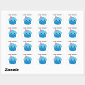 Blauw Cupcake-Baby shower Vierkante Sticker (Vel)