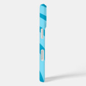 Blauw Curving Stripes "Jouw naam toevoegen" Case-Mate iPhone Case (Achterkant / Rechts)