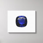 Blauw Cushion-cut Saffier Canvas Afdruk (Voorkant)