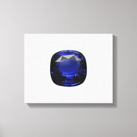 Blauw Cushion-cut Saffier Canvas Afdruk (Voorkant)