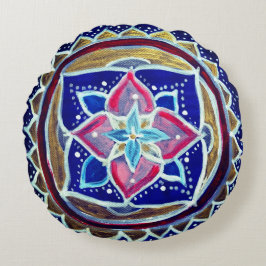 Blauw Custom Geborsteld Polyester Rond werpkussen Rond Kussen