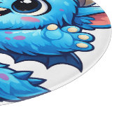 Blauw Cute Monster Snijplank (Hoek)