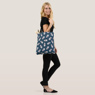 Blauw cute sneeuw ijsbeer patroon tote bag
