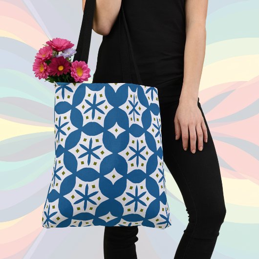 Blauw cvpa10-patroon tote bag