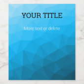 Blauw cyaan geometrisch netwerk Driehoek Aangepast Wijn Etiket (Enkel label)