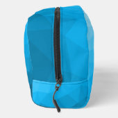 Blauw cyaan gradiënt geometrisch maaspatroon Monog Toilettasje (Rechts)
