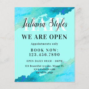 Blauw cyaan marmer flyer