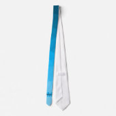 Blauw cyaan verloop geometrie mesh patroon Monogra Stropdas (Achterkant)