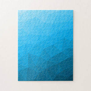Blauw cyaan verloop geometrisch mesh patroon Drieh Legpuzzel