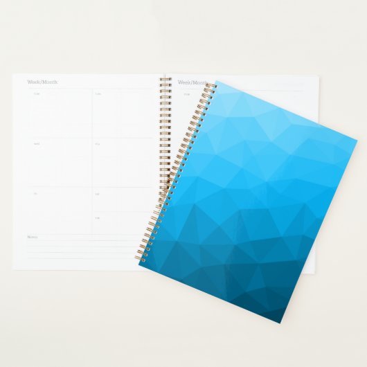 Blauw cyaan verloop geometrisch mesh patroon Drieh Planner (Display)