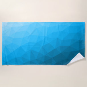 Blauw cyaan verloop geometrisch mesh patroon Drieh Strandlaken