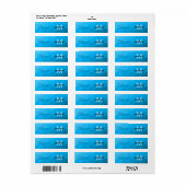 Blauw cyaan verloop geometrisch mesh patroon Monog Etiket (Full Sheet)