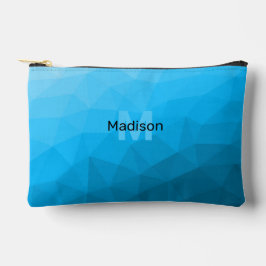 Blauw cyaan verloop geometrisch mesh patroon Monog Etui