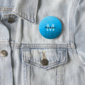 Blauw cyaan verloop geometrisch mesh patroon Monog Ronde Button 5,7 Cm (In situ)