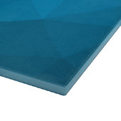 Blauw cyaan verloop geometrisch mesh patroon Monog Snijplank (Hoek)