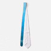 Blauw cyaan verloop geometrisch mesh patroon Monog Stropdas (Achterkant)