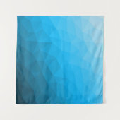 Blauw cyaan verloop geometrisch mesh patroon wandkleed (Voorkant (horizontaal))