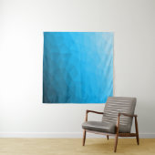 Blauw cyaan verloop geometrisch mesh patroon wandkleed (In Situ (horizontaal))