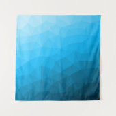 Blauw cyaan verloop geometrisch mesh patroon wandkleed (Voorkant)