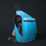 Blauw cyaangradiëntgeometrisch maaspatroon sling bag<br><div class="desc">Blauwe cyaan gradiënt geometrisch mesh patroon Gedrukte zak. Cool mode accessoire tas voor iedereen. Driehoek geometrisch gaas met licht tot donkerblauw cyaan ombre gradiënt ontwerp.</div>