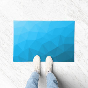 Blauw cyan verloop geometrisch mesh patroon deurmat