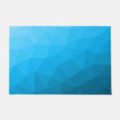 Blauw cyan verloop geometrisch mesh patroon deurmat (Voorkant)