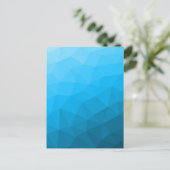 Blauw cyan verloop geometrisch mesh patroon Drieho Briefkaart (Staand voorkant)