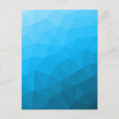Blauw cyan verloop geometrisch mesh patroon Drieho Briefkaart (Voorkant)