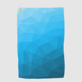 Blauw cyan verloop geometrisch mesh patroon Drieho Golfhanddoek (Voorkant)