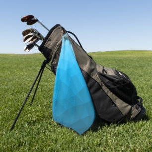 Blauw cyan verloop geometrisch mesh patroon Drieho Golfhanddoek