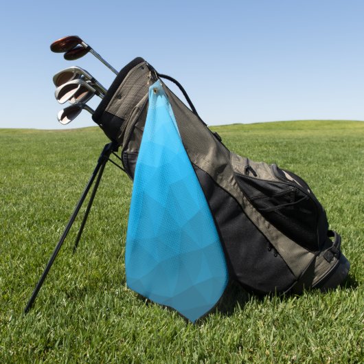 Blauw cyan verloop geometrisch mesh patroon Drieho Golfhanddoek (Groen)