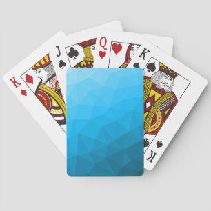 Blauw cyan verloop geometrisch mesh patroon Drieho Pokerkaarten
