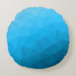 Blauw cyan verloop geometrisch mesh patroon Drieho Rond Kussen