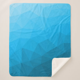Blauw cyan verloop geometrisch mesh patroon Drieho Sherpa Deken