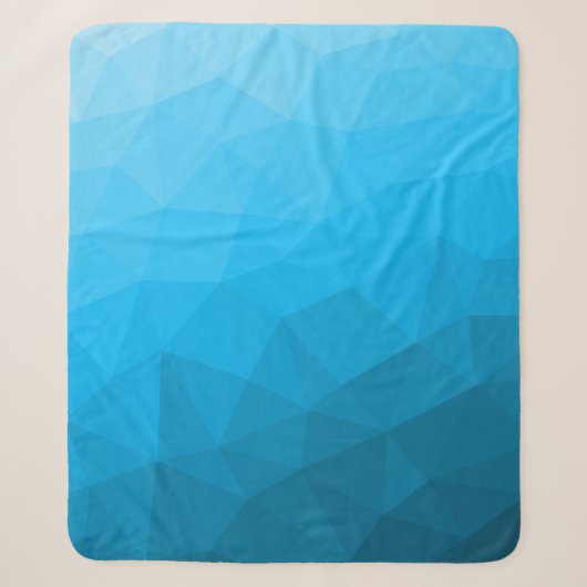 Blauw cyan verloop geometrisch mesh patroon Drieho Sherpa Deken (Voorkant)