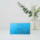 Blauw cyan verloop geometrisch mesh patroon Drieho Visitekaartje (Staand voorkant)