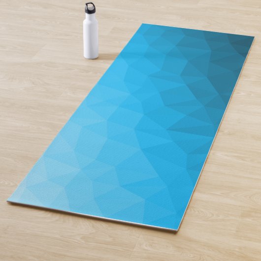 Blauw cyan verloop geometrisch mesh patroon Drieho Yogamat (In situ)
