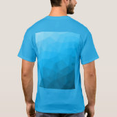 Blauw cyan verloop geometrisch mesh patroon t-shirt (Achterkant)