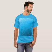 Blauw cyan verloop geometrisch mesh patroon t-shirt (Voorkant volledig)