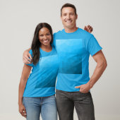 Blauw cyan verloop geometrisch mesh patroon t-shirt (Unisex)