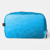 Blauw cyan verloop geometrisch mesh patroon toilettasje (Voorkant)