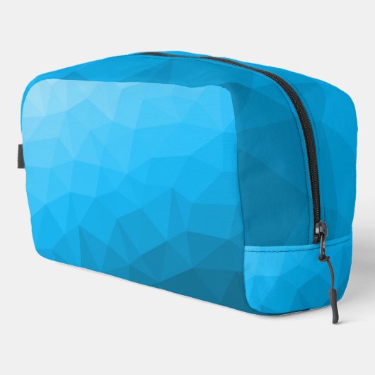 Blauw cyan verloop geometrisch mesh patroon toilettasje (Rechterhoek)