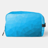 Blauw cyan verloop geometrisch mesh patroon toilettasje (Achterkant)