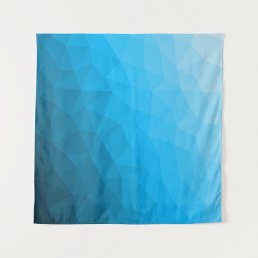 Blauw cyan verloop geometrisch mesh patroon wandkleed (Voorkant (horizontaal))